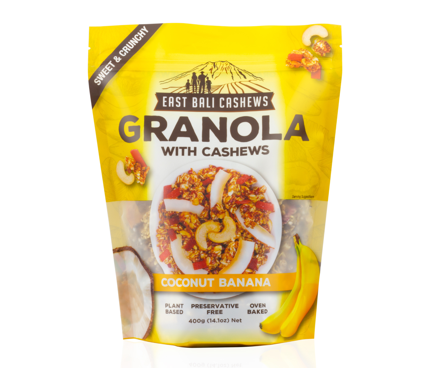 Jual East Bali Cashews Granola Pisang Kelapa 400 gr | Lemonilo.com